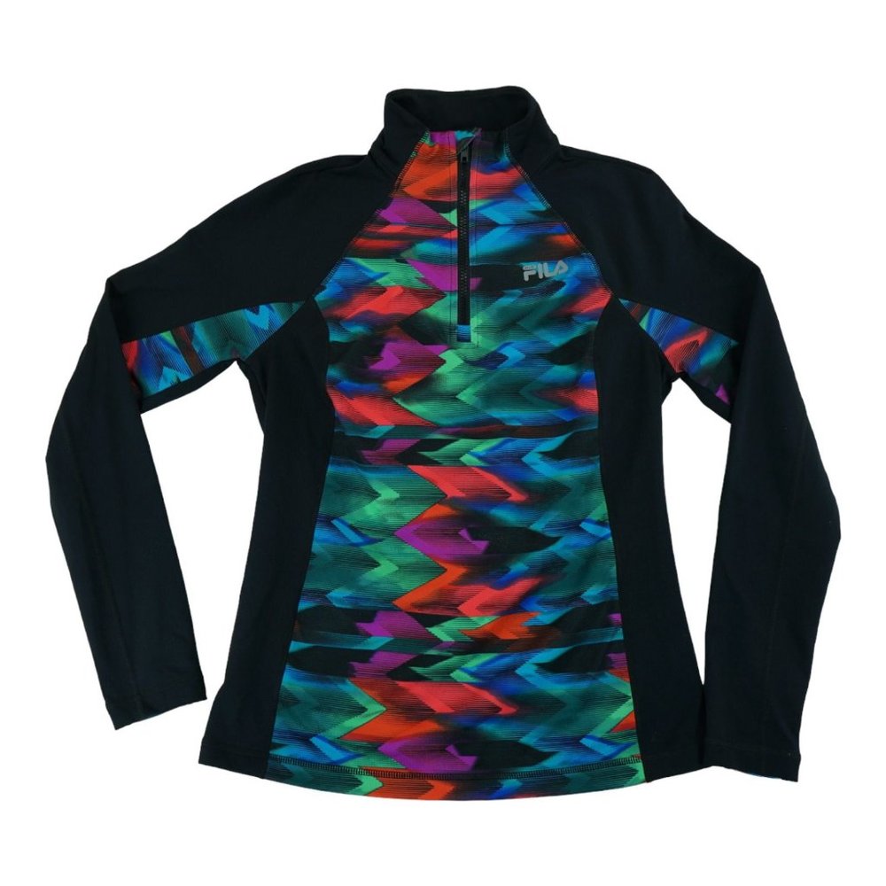 FILA Fleece Half Zip Pullover Women's Size Small Multi Color
